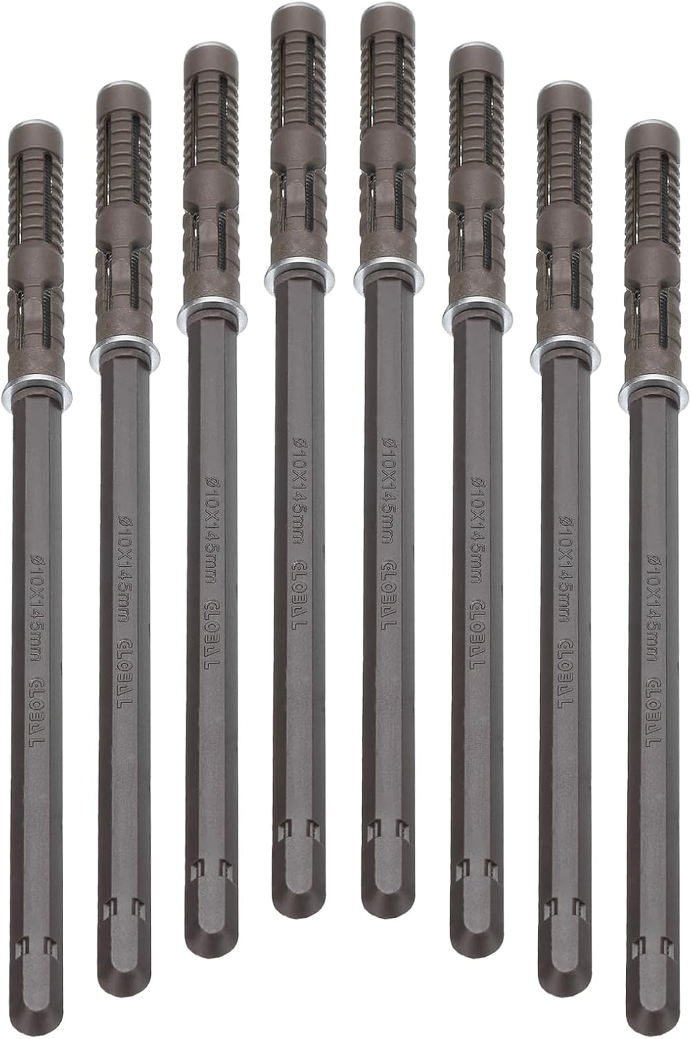 uxcell 8 Pcs Floating Shelf Brackets 9/16" x 6" Invisible Shelf Brackets with Screws for Floating Wood Shelves, Iron (Silver Tone + Brown)