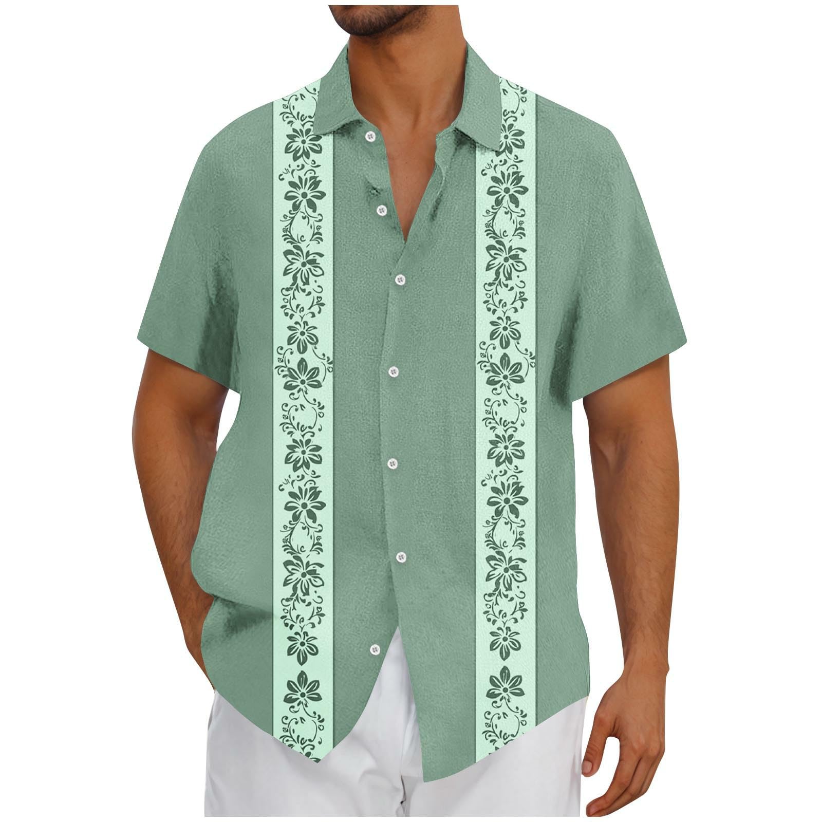 Bowling Shirt for Men Casual Lightweight Short Sleeve Button Down Lapel Blouses Summer Hawaiian Beach Sport T Shirts