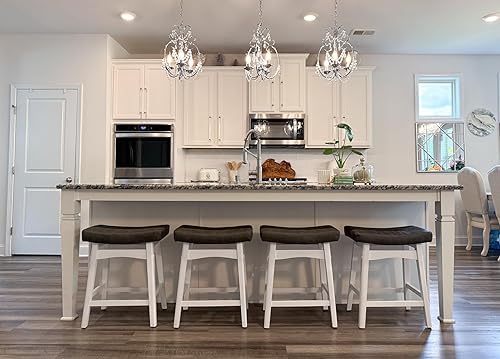 Miniatura 102 de ALPHA HOME Juego de 2 taburetes de bar, taburetes de cocina de madera maciza con cojín de piel sintética gris, taburetes de bar con base de madera