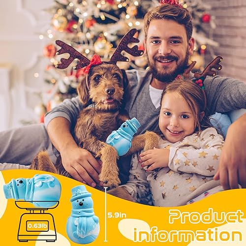 Miniatura 6 de Rmolitty Juguetes de Navidad para perros, juguetes chirriantes para masticadores agresivos, indestructibles, resistentes, duraderos, para perros de