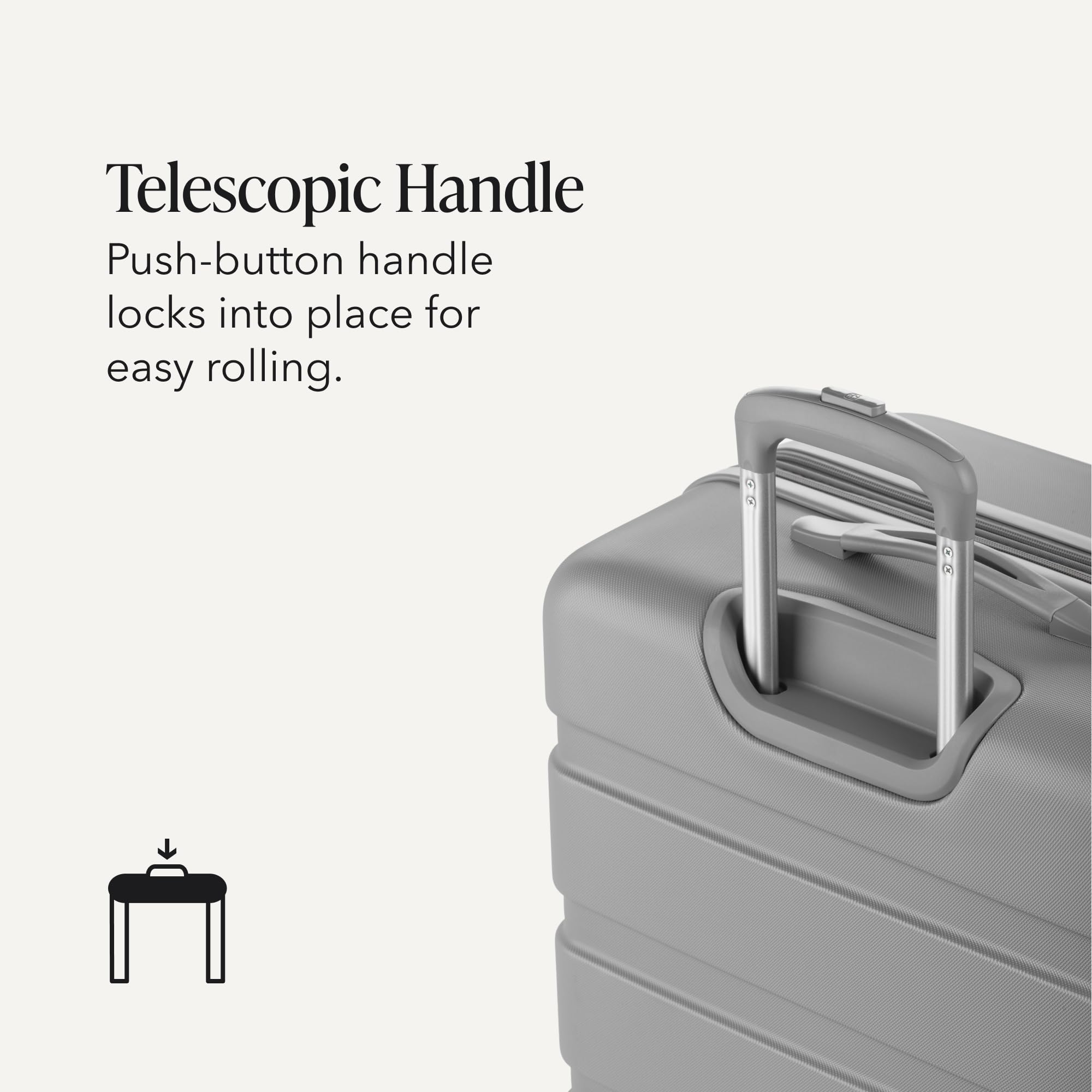 SwissGear 7366 - Trolley rigido espandibile, Grigio, Checked-Large 27-Inch