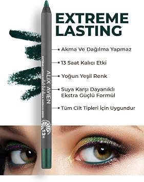 ALIX AVIEN Long-Lasting Waterproof Leak Proof Green Eyeliner - Extreme Emerald Green