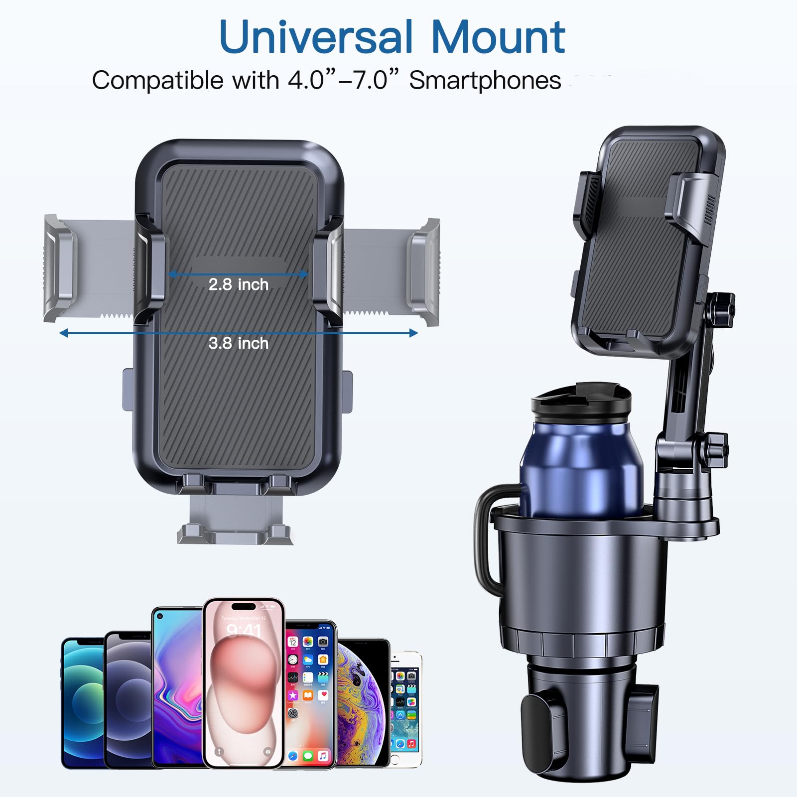 Copricintura Auto Supporto Auto 2 In 1 Per Tazza E Telefono - Base - Foto 10