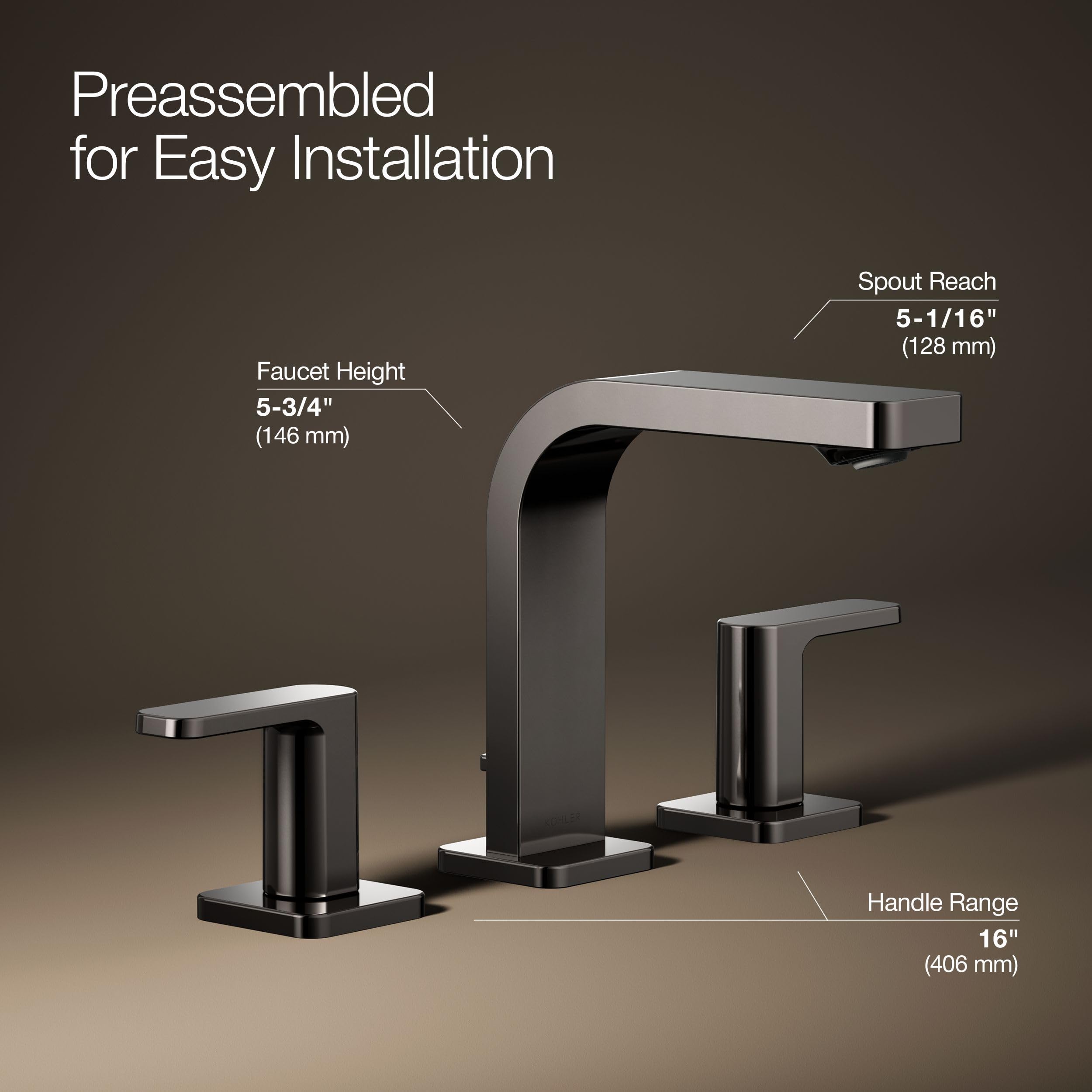 Kohler 23484-4-TT Parallel® Widespread Bathroom Sink Faucet, 1.2
