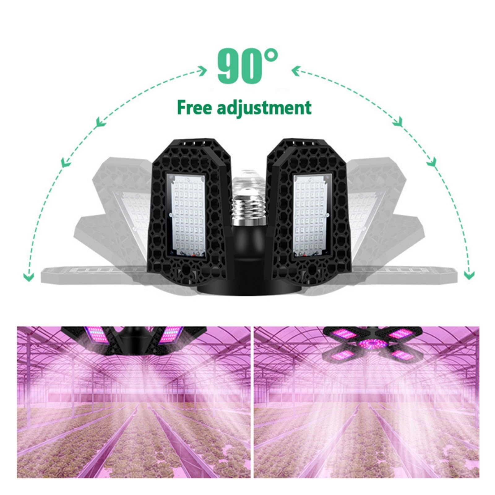 Grow Light, I semi di piante a LED coltivano la luce E27 Pannello LED a spettro completo Coltiva la lampadina della tenda Lampadina della tenda da coltivazione a LED(4 Leaf - 240 LEDs)
