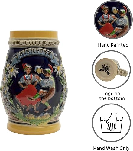 Miniatura 3 de OktoberfestHaus Oktoberfest - Tazas para el festival de la cerveza alemana, jarra de cerámica para amantes de la cerveza, jarras para cerveza,