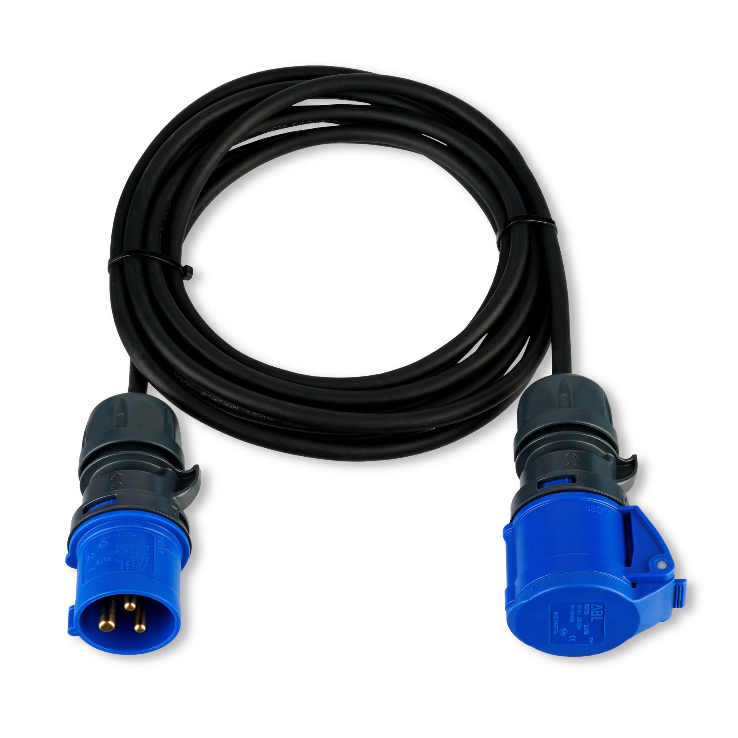 REV CEE Verlängerung, Verlängerungskabel Caravan IP44. 5m 3680W, schwarz