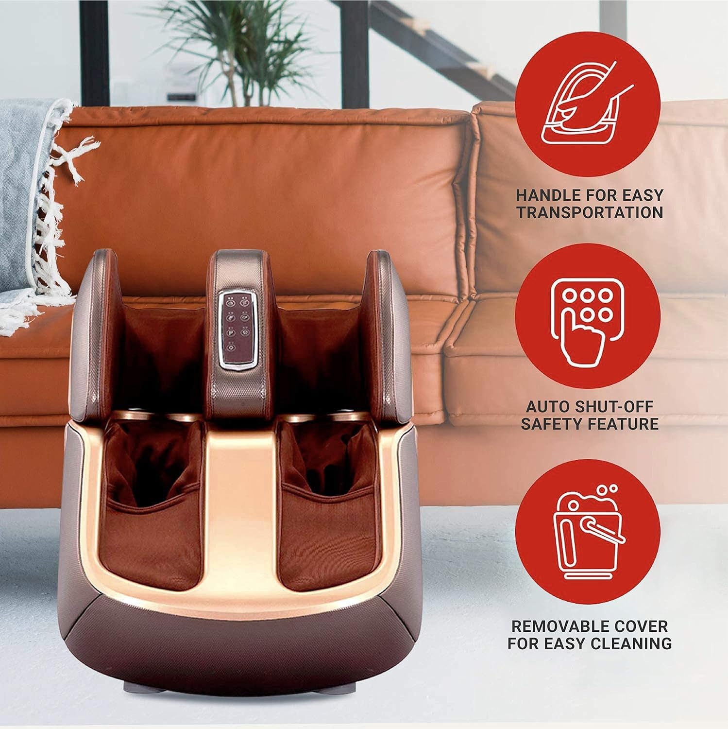 APOLLON 898/417 / C801 Leg Foot Thigh Massager For Pain Relief with advance 4 area roller massage Heating Therapy With 3 Level of Intensity 40 Kind of Different Massage Combination