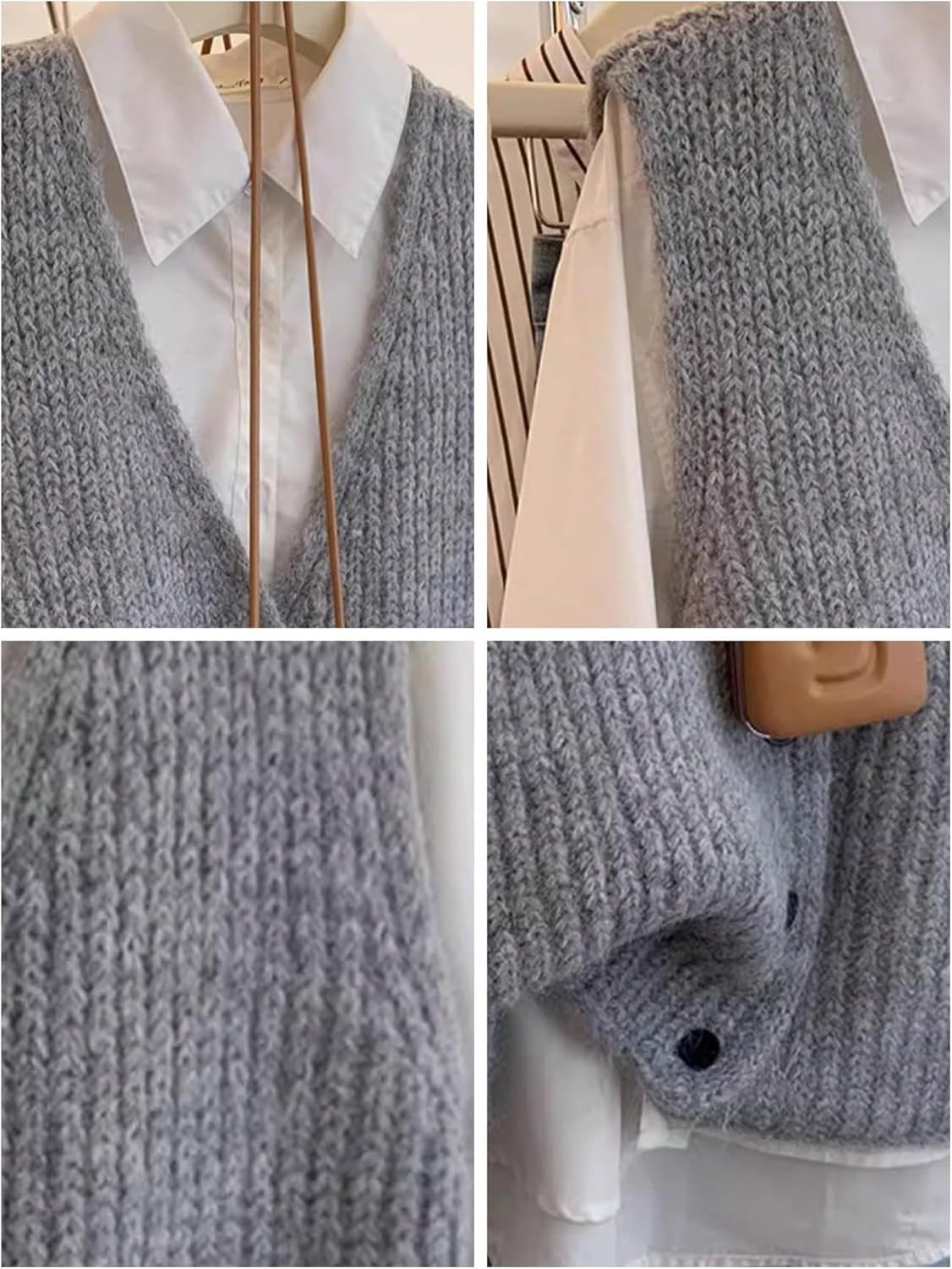 Verdusa Women's Sweater Vest Tops Button Up Cozy Sweaters Old Money Clothes Chunky Sweater - Image 4