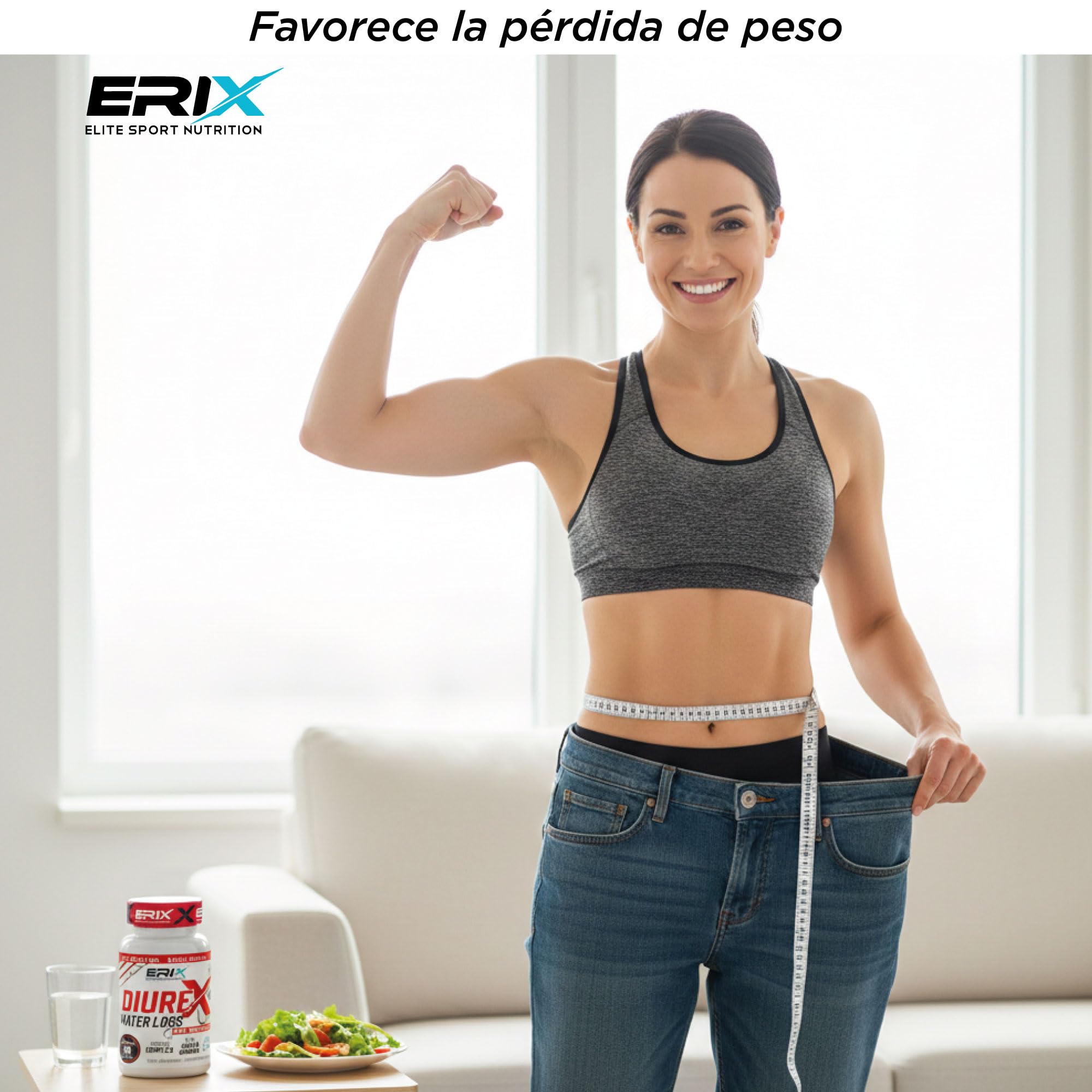 ERIX Nutrición Water Loss [Pack de 2] - Diurético Natural de Alta Potencia - Elimina Retención de Líquidos y Define - 13 Extractos Vegetales + L-Tirosina - 180 Cápsulas