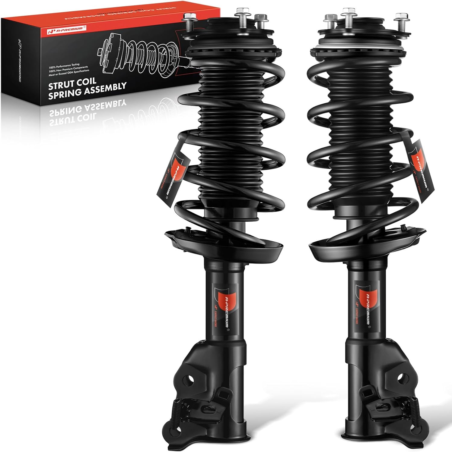 A-Premium Front Pair (2) Complete Strut & Coil Spring Assembly Compatible with Honda CR-V CRV 2007-2014 L4 2.4L, Driver and Passenger Side