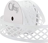 Vista 2 de Offray Lattice Craft Ribbon, 1 1/2-Inch x 9-Feet, White