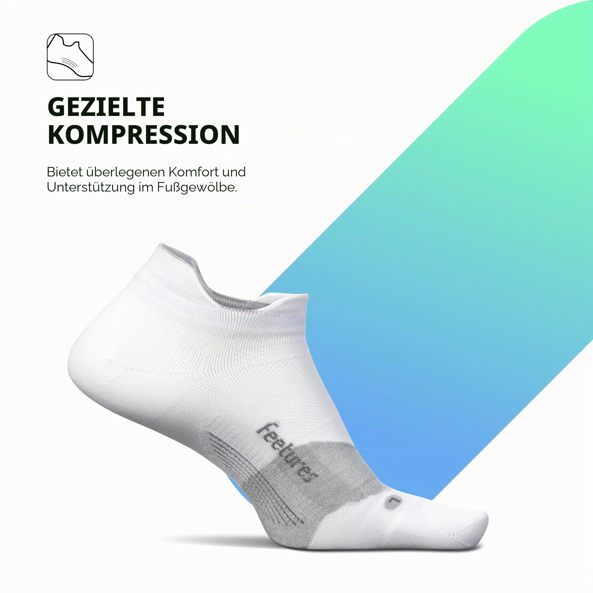 Feetures Elite Ultra Light No Show Tab | mit gezielter Kompression, Sportsocken