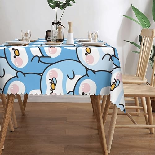 Miniatura 2 de Aimeryup Mantel rectangular con diseño de pingüino, mantel rectangular impermeable para mesas rectangulares de 6 pies, manteles de mesa para comedor