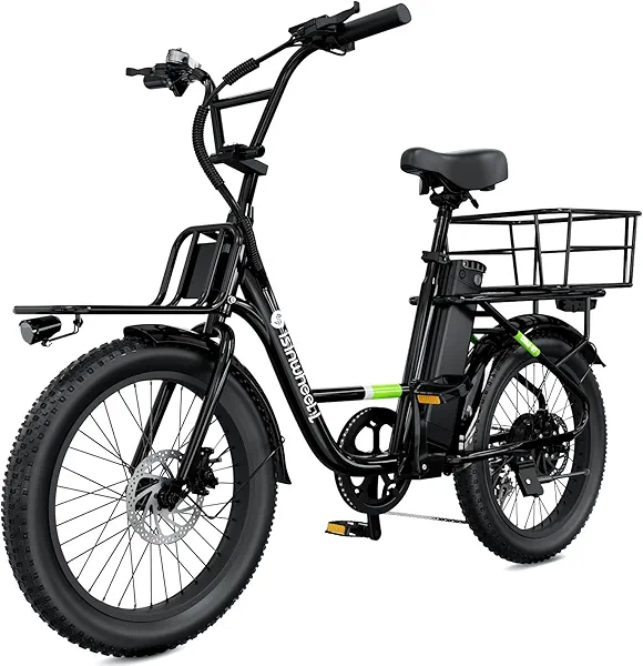 isinwheel U7 Electric Bike for Adults, 20 mph Cargo Ebike 1000W Peak Adult Electric Bicycles, 55 Miles Range E Bike, 48V 10.4Ah Removable Battery, 7 Speed Gearshift, 20" Step Thru Ebikes for