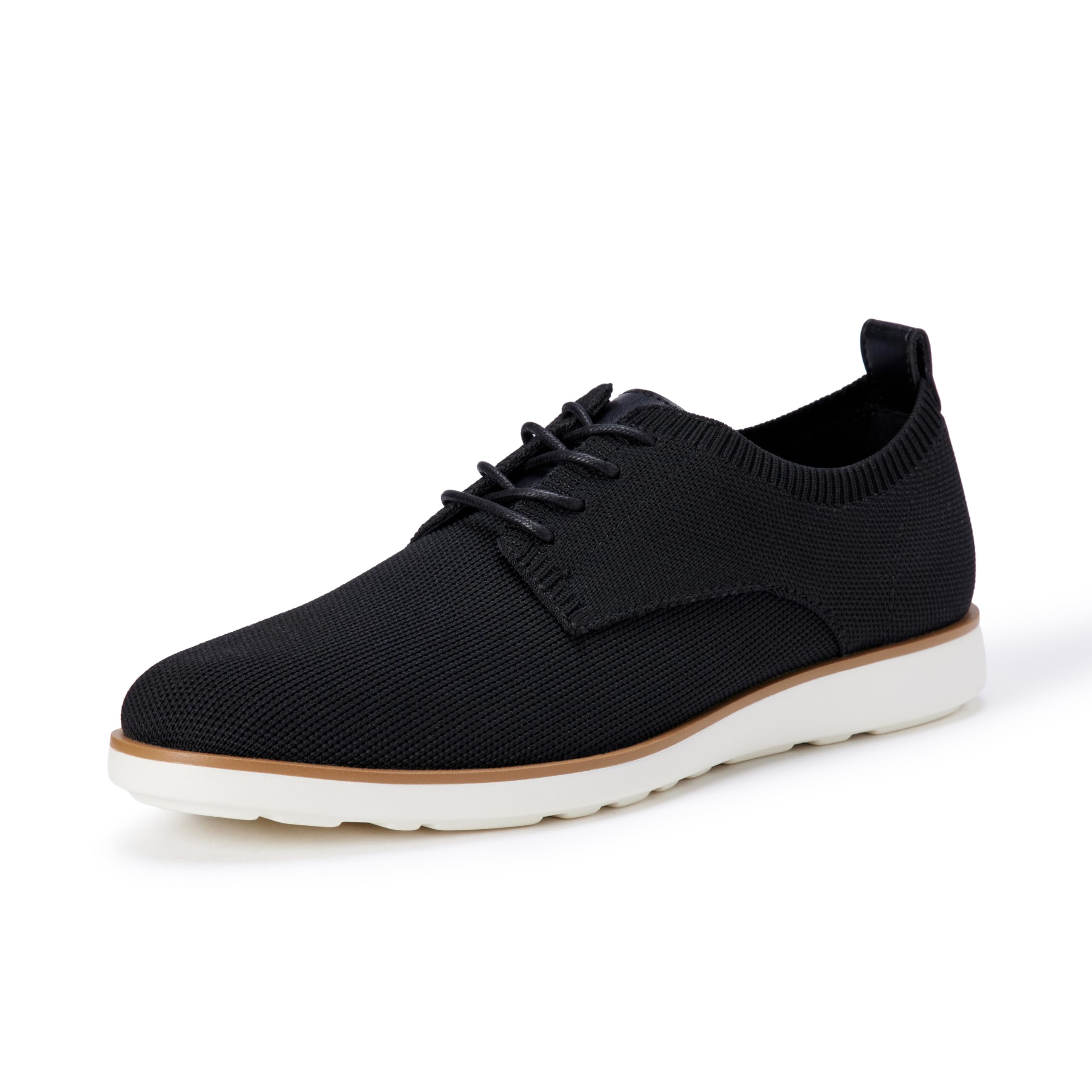 Amazon Essentials Men's Derby Knit Dress Sneakers with Foam Insole, Black, 7