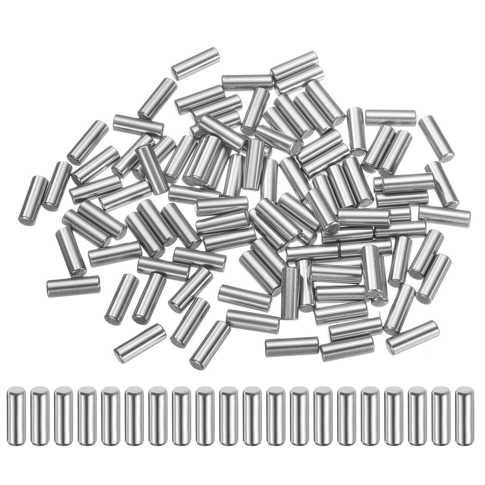 sourcing map 100 Pcs 3mm x 9mm Dowel Pins Bearing Steel Cylindrical Dowel Pins Shelf Support Peg Pin Rod Fasten Elements Metal Shelf Pegs +/-0.02mm Diameter Tolerance, Silver Tone