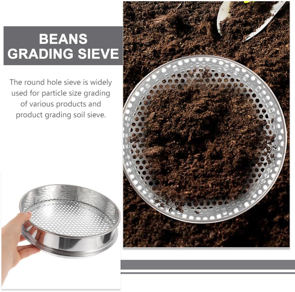 Home Soil Grading Sieve Soil Sifter for Gardening Sieve for Home Coffee Bean Hole Stainless Steel Household Grading Mesh
