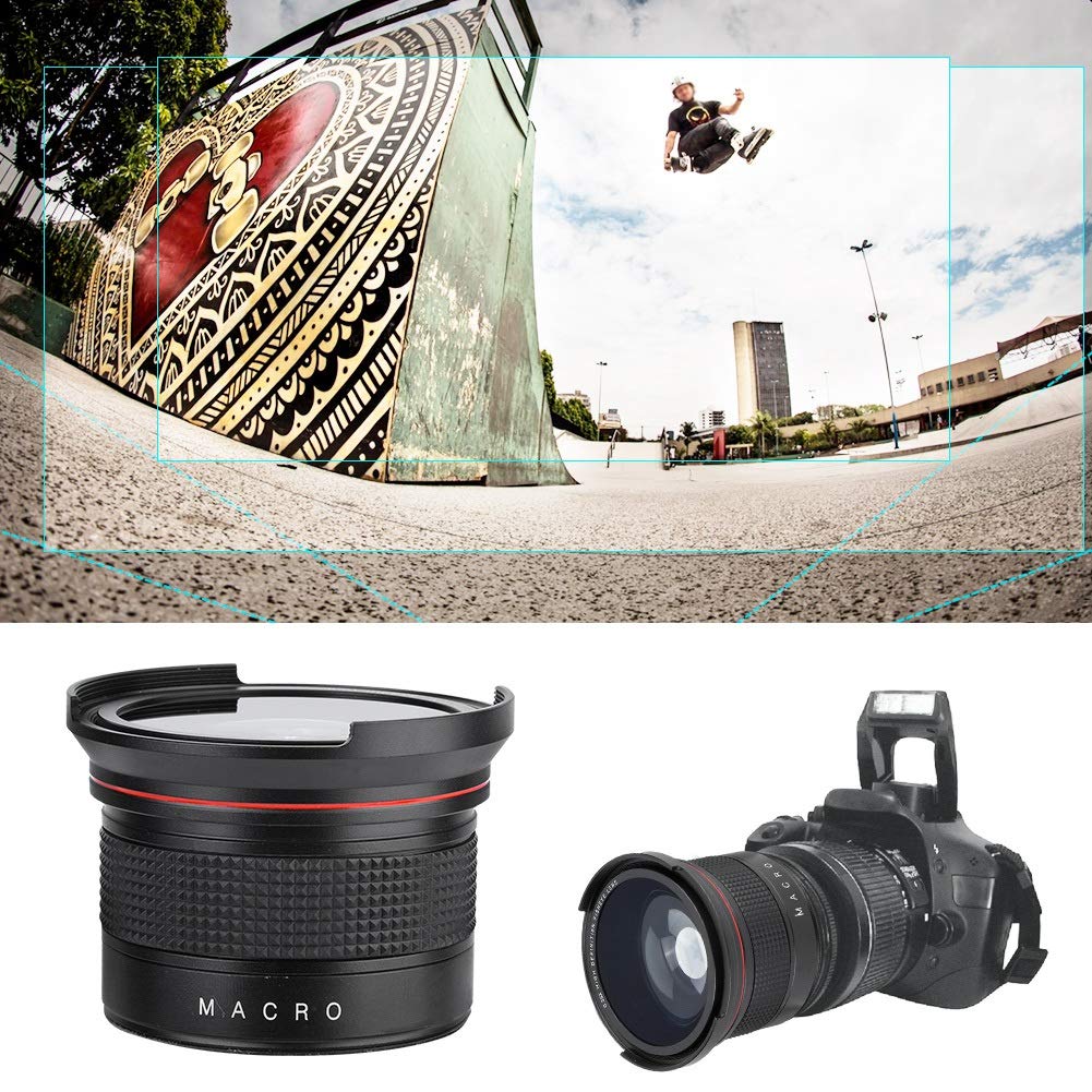 Obiettivo Fisheye super grandangolare da 58 mm 0,35 X con borsa per il trasporto per la maggior parte delle fotocamere reflex digitali