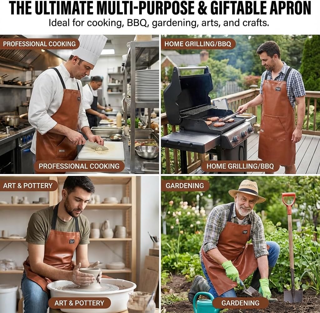 Cross Back Aprons for Women with Pockets, Waterproof, Gardening image 2
