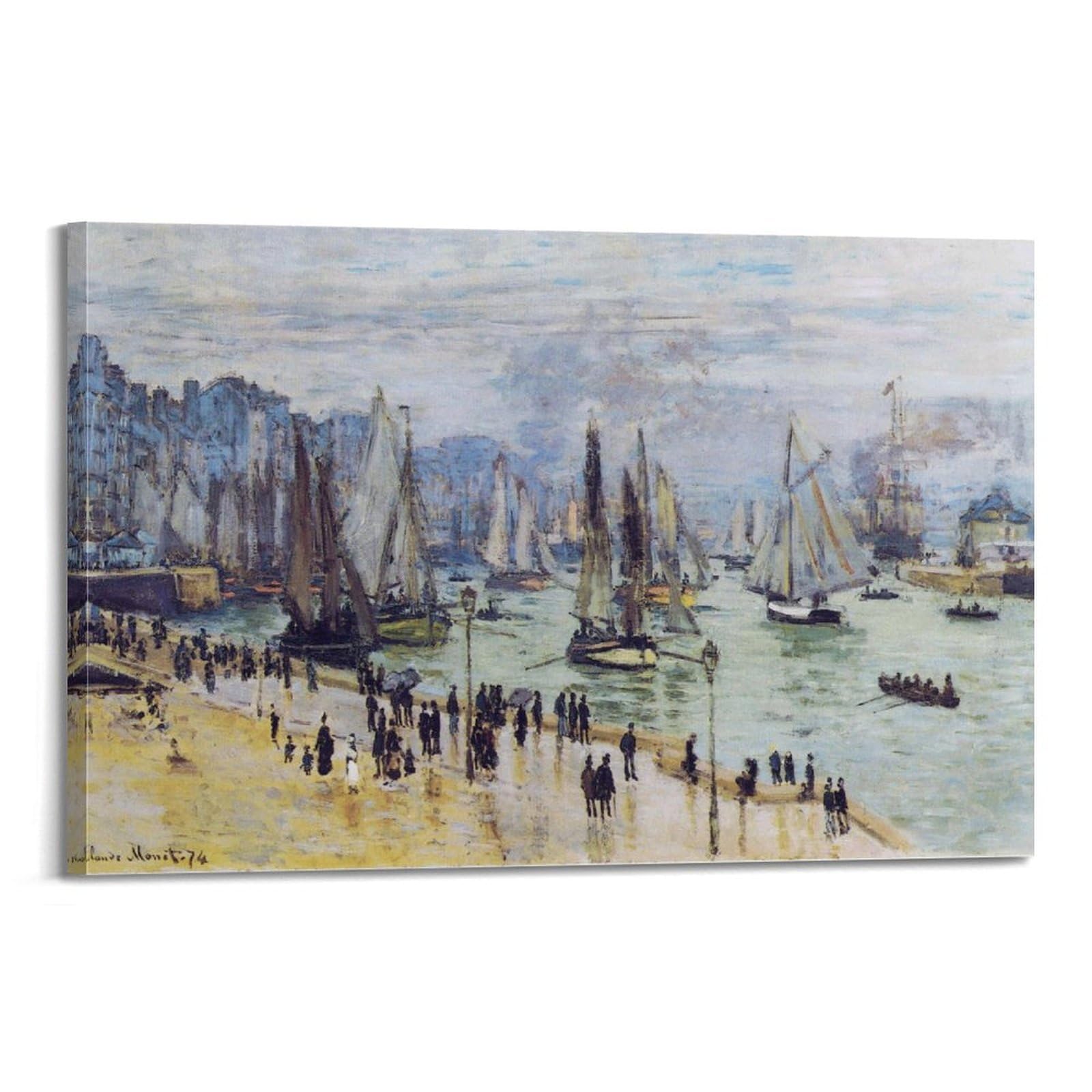 Toile Monet bateaux de pêche pour habiller un mur vide avec élégance 40x60cm