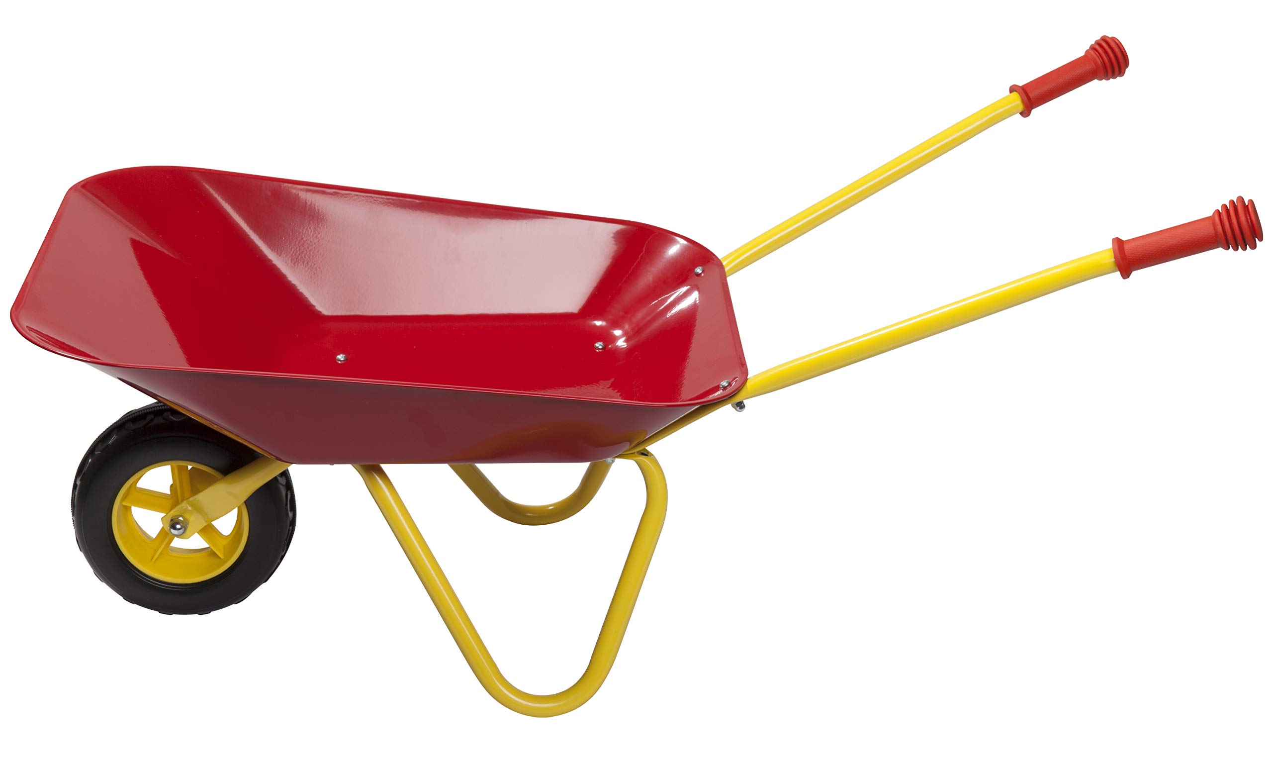 Brouette pour enfant en métal certifiée TÜV/GS, capacité maximale de chargement de 35 kg, dimensions :73 cm.