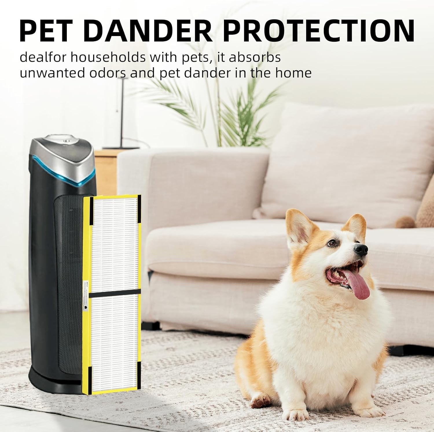 APPLIANCEMATES 3 Packs FLT5000 True HEPA Replacement Filter C for Germ-Guardian Air Purifier AC5000E, AC5250PT, AC5300B, AC5350B, AC5350W, CDAP5500B, AP2800CA