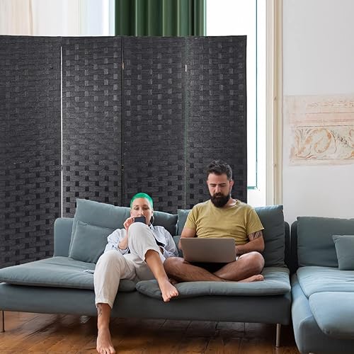 Miniatura 2 de Divisores de habitación y pantallas de privacidad plegables, 4 paneles de 6 pies, divisor de separación de habitación portátil plegable de 6 pies,