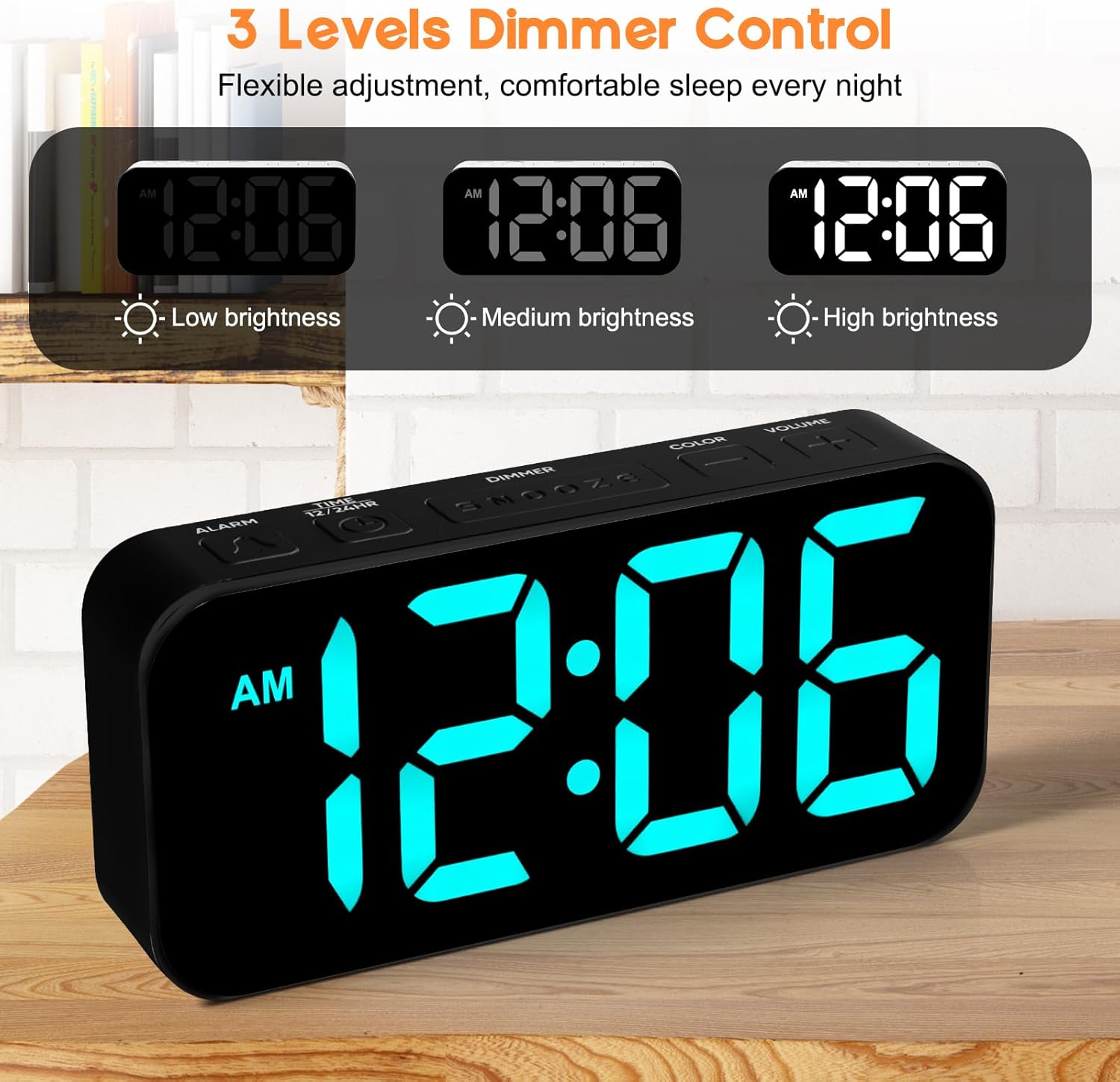 Rise and Shine: The Ultimate Loud Alarm Clock with Color Night Light!