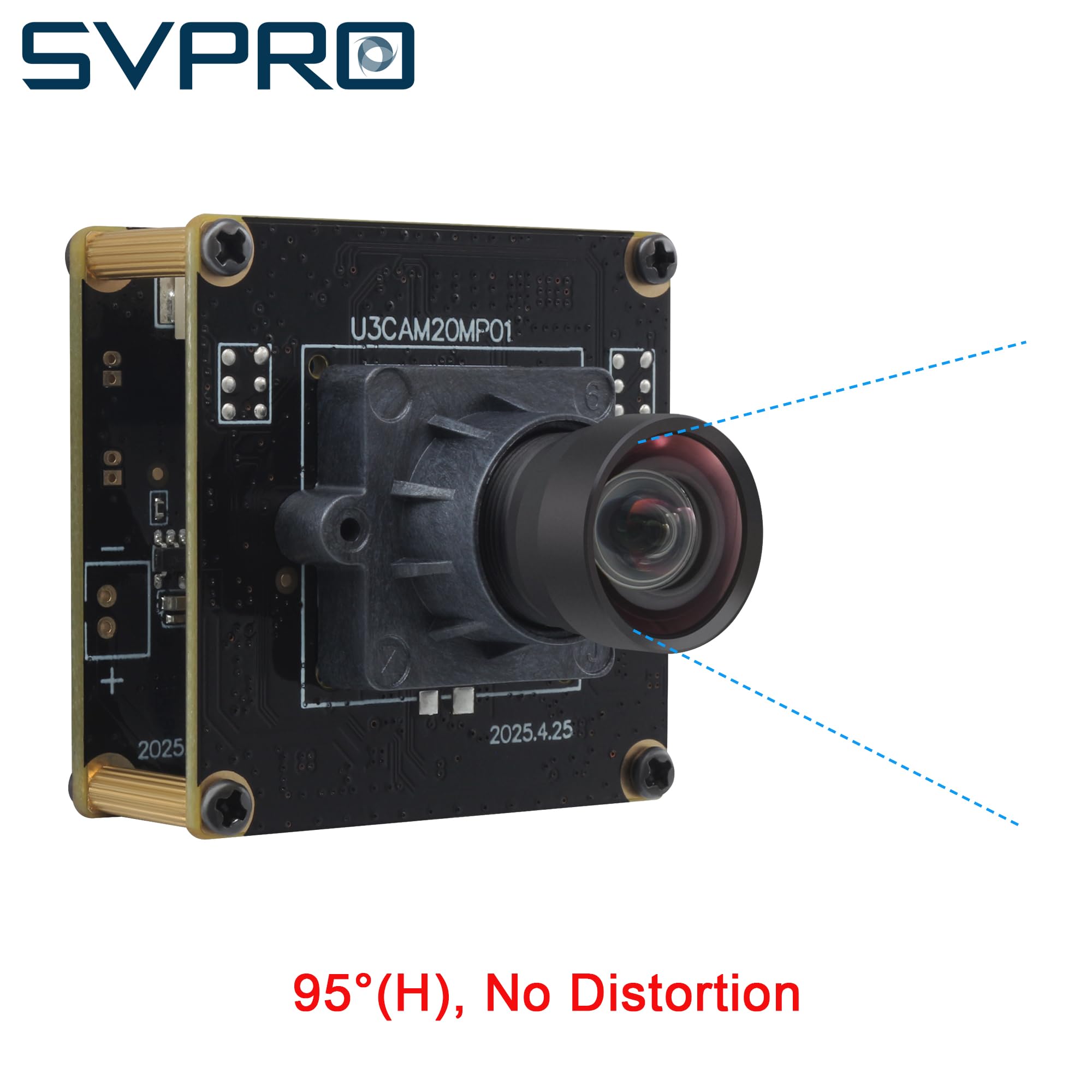 SVPRO Modulo fotocamera USB 3.0 da 20 MP, scheda webcam 5K per computer portatile, fotocamera ultra HD per PC con obiettivo 95° (H) senza distorsione, UVC Industrial Cam Plug and Play per Mac, Windows