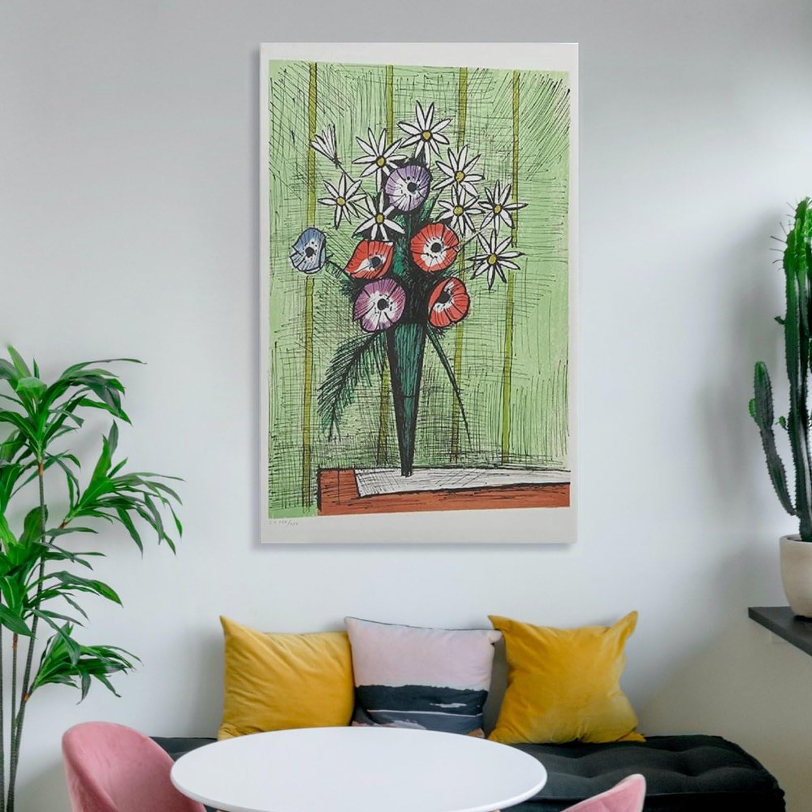 Amazon.co.jp: ベルナールビュッフェポスター《アネモネの花束