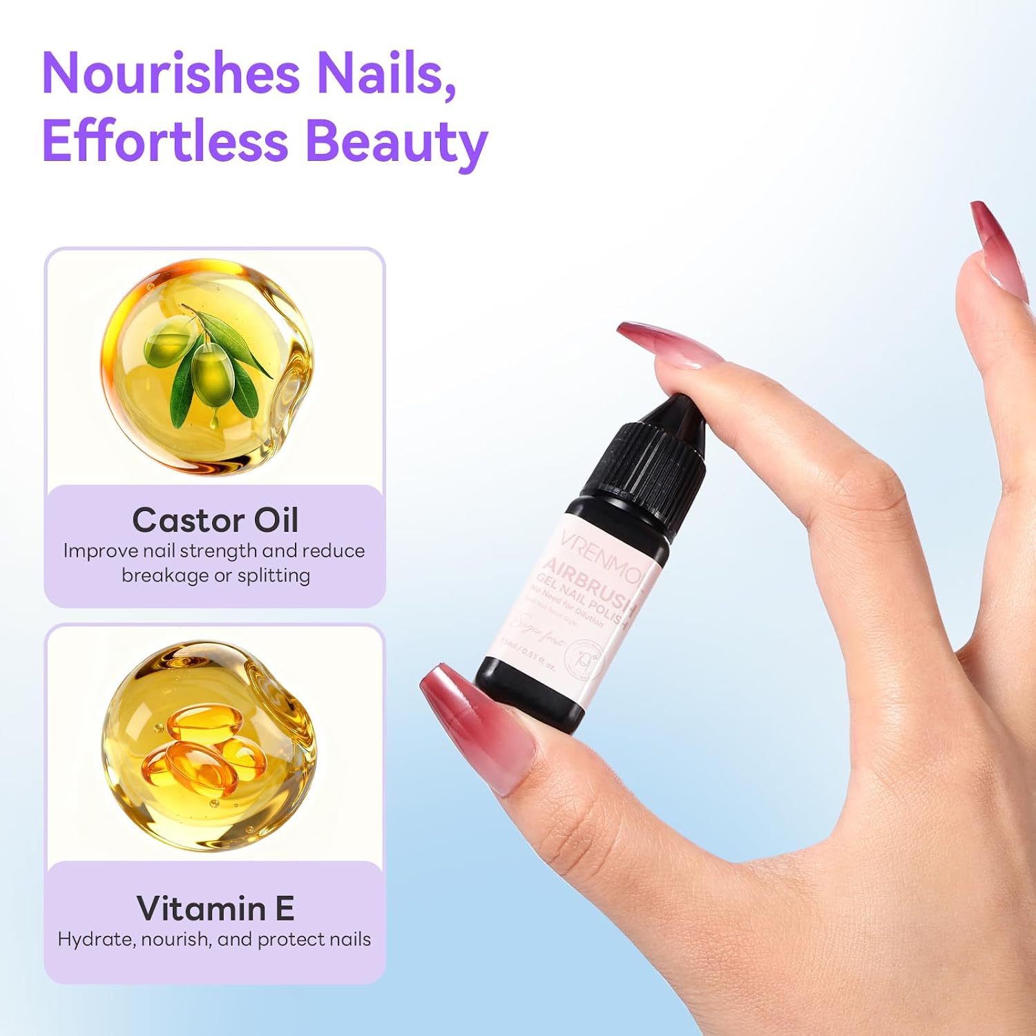 vrenmol 12PCS Airbrush Gel Nail Polish Hema-Free: Dilution-Free Airbrush Gel Polish Long Lasting Vibrant Shades Airbrush Paint for Nails Gel Paint for Nails Art Home Salon DIY Manicure Kit