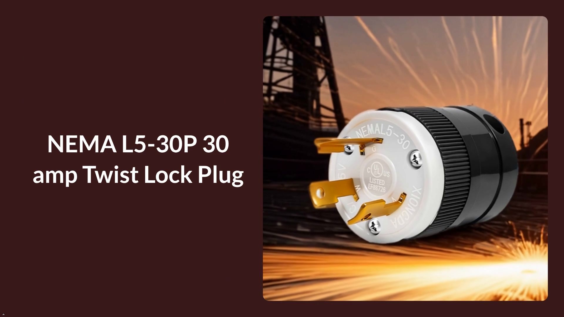 Watch NEMA L5-30P 30 amp Twist Lock Plug, 30 Amp 125V on Amazon Live