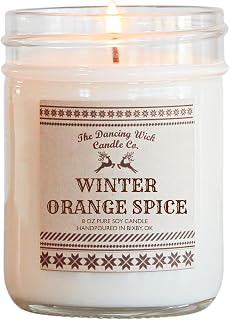 Winter Orange Spice Soy Candle – Tangerine, Bergamot, Orange Zest, Ginger, Anise, & Cardamom- 8 oz, Hand-Poured, Non-Toxic - Made in USA (Winter Orange Spice)