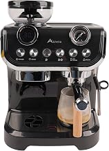 Alivio 2L Bean to Cup Coffee Machine, Automatic Coffee Maker with Grinder and Milk, Professional Espresso Cappuccino Maker for Office Home 1450W (Black)
