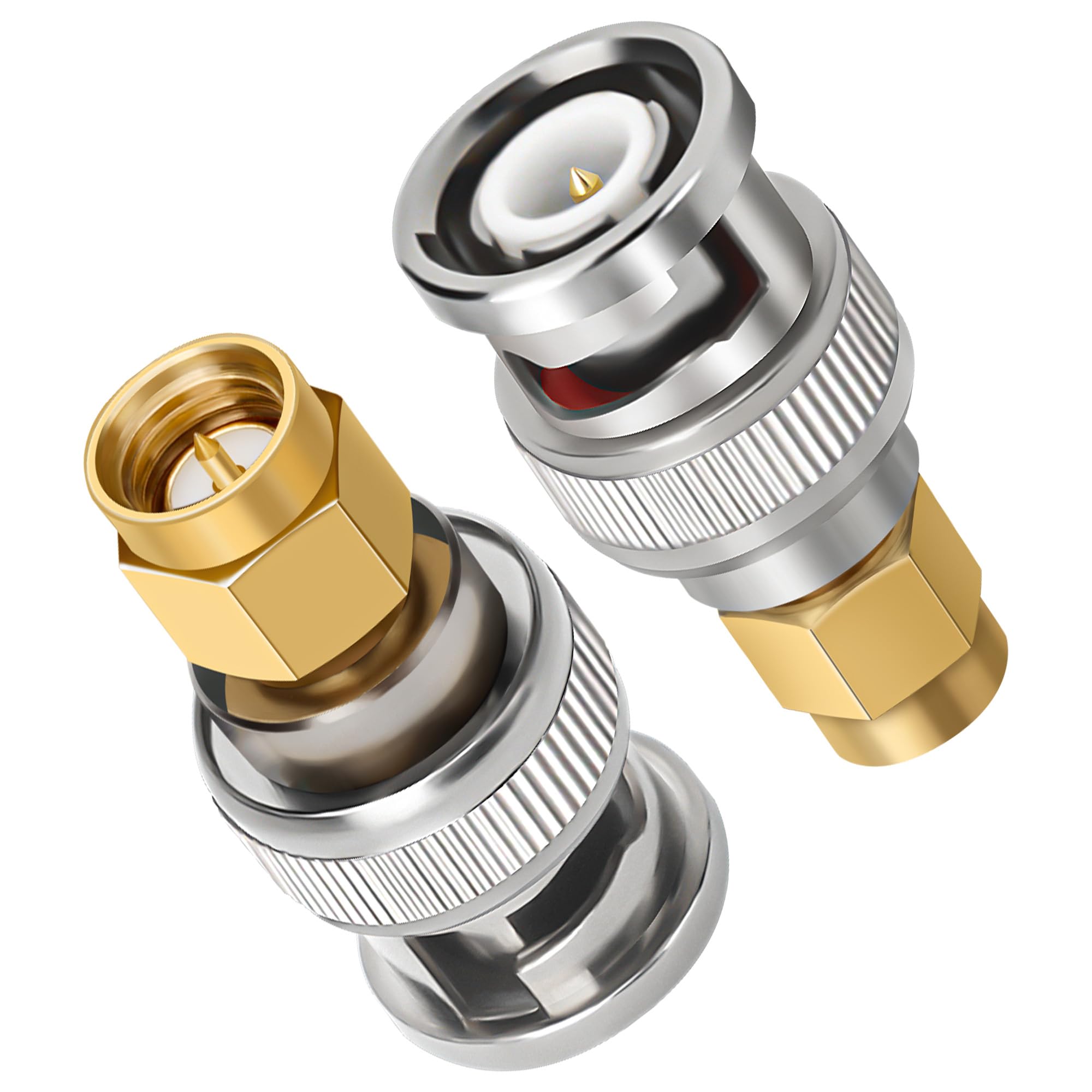 Togconn SMA to BNC Adapter 2Pack, SMA Male to BNC Male RF Coax Antenna Convertor Connector, Low Loss for RF Applications/Wireless LAN Devices/Wi-Fi