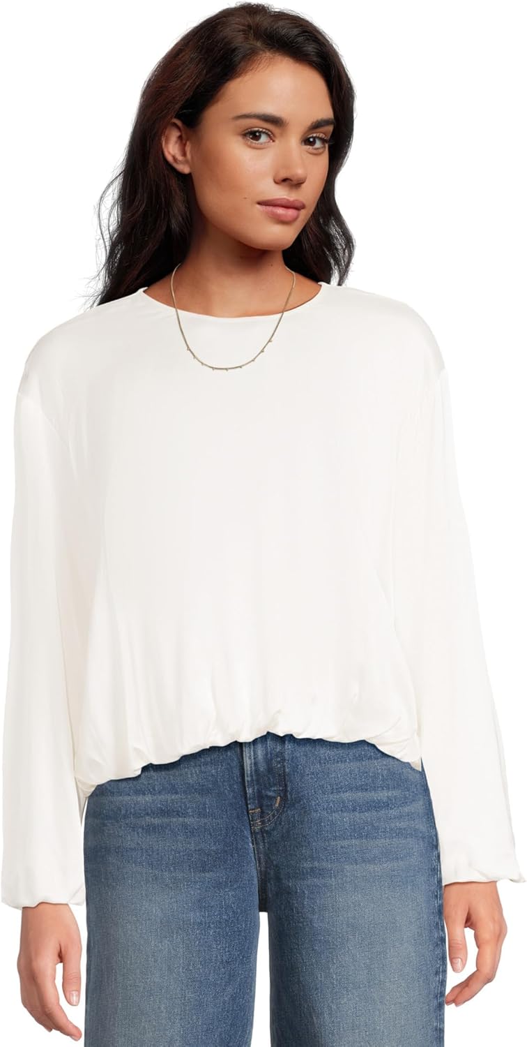 Madewell Womens Peach Long Sleeve Bubble Shirt
