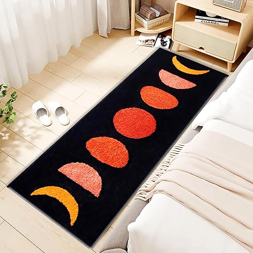 Miniatura 2 de UKELER Alfombras de baño bohemias de 60 x 20 pulgadas de largo, antideslizantes, para baño, dormitorio, pasillo, cocina, lavandería, alfombra de