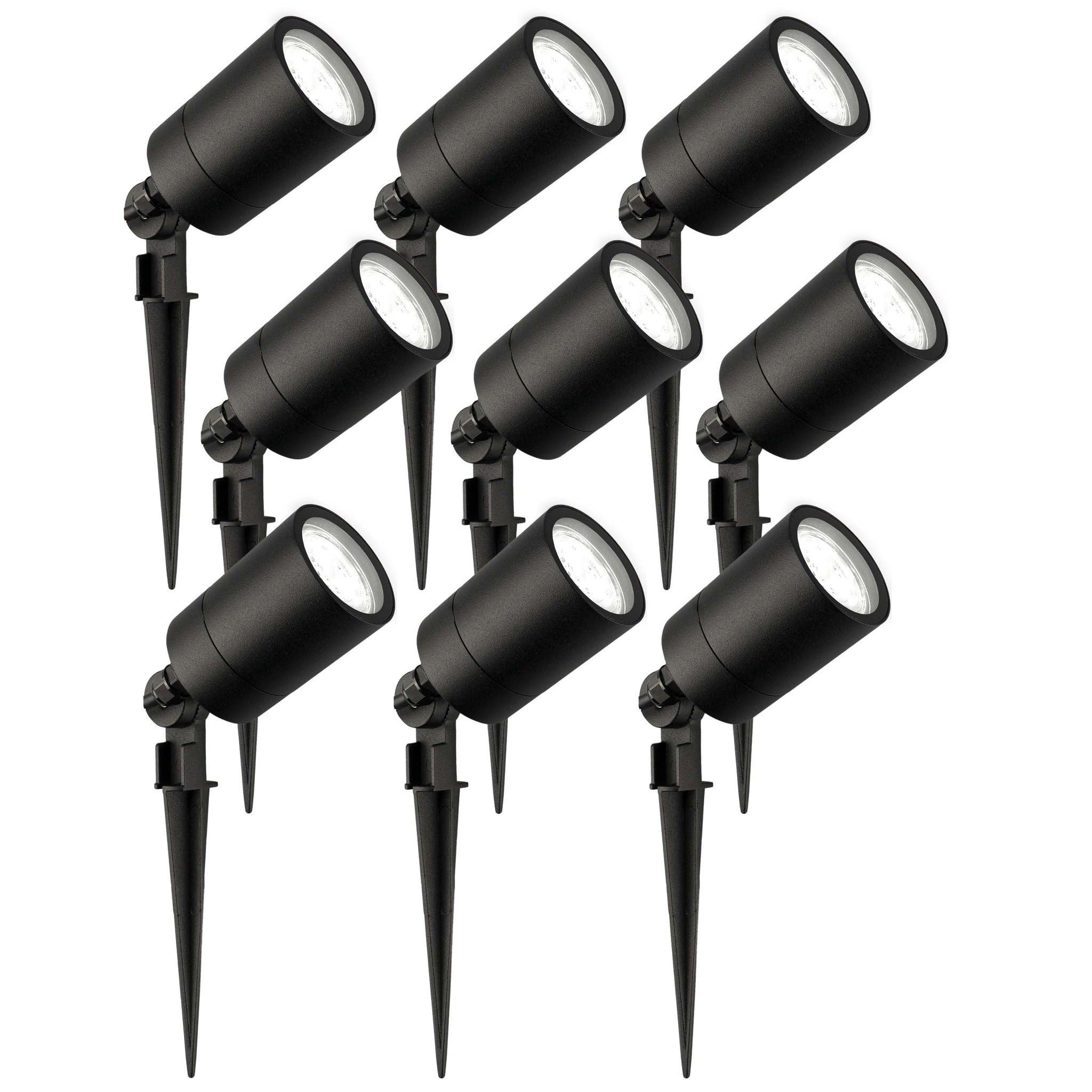 Ledvion - 9X LED Spike Spotlights, 6500K, Black, 5W, IP65, Incl. Quick Connector