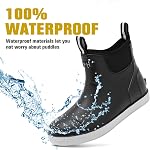 Homtechly Rain Boots for Men Waterproof Deck Boots Anti-Slip Rubber Boots Ankle Boots Mid Calf Durable Outdoor Work Shoes Garden Boots Slip On Mud Boots for Fishing,Boating and Camping Sailing