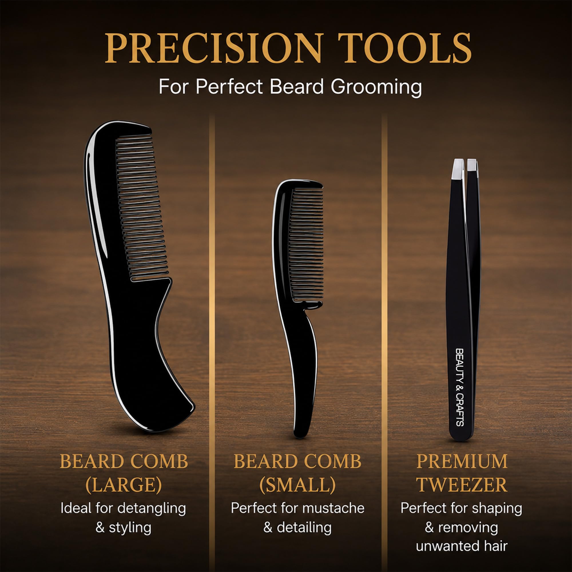 Tijeras profesionales alemanas para barba de 5 pulgadas para hombres, 2 peines de bigote para vello facial con hermosa bolsa y pinzas, tijeras de bigote para hombres, para aseo, corte, peinado,