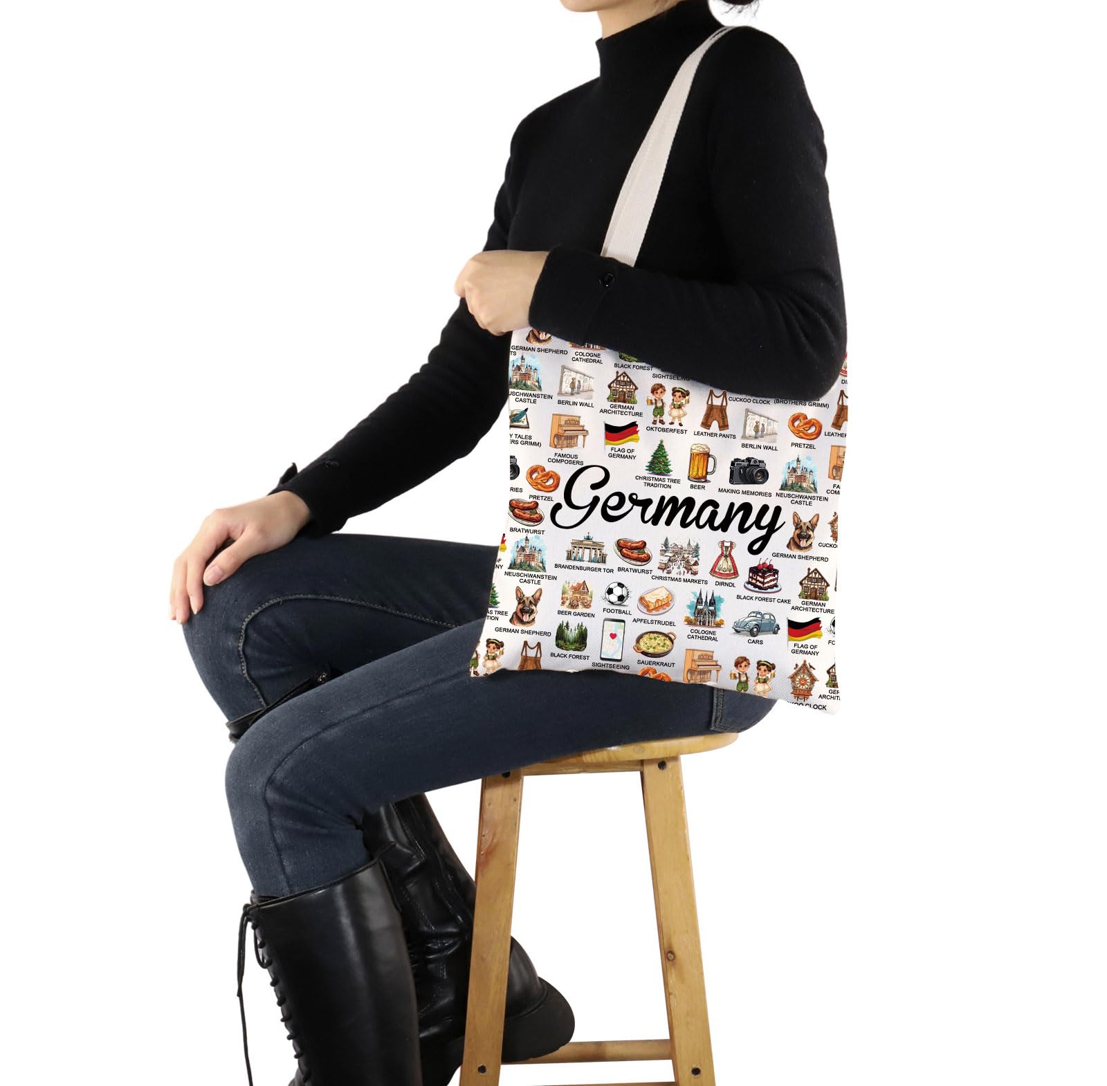 G2TUP Germany Lover Gift Germany Travel Tote Bag German Culture Handbag Germany Tourism Gift German Lover Gift