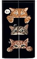 Vista 18 de ChloropLastid Cortina japonesa para puerta con bonito gato Noren, tapiz de gato naranja para colgar en la pared, partición japonesa Noren