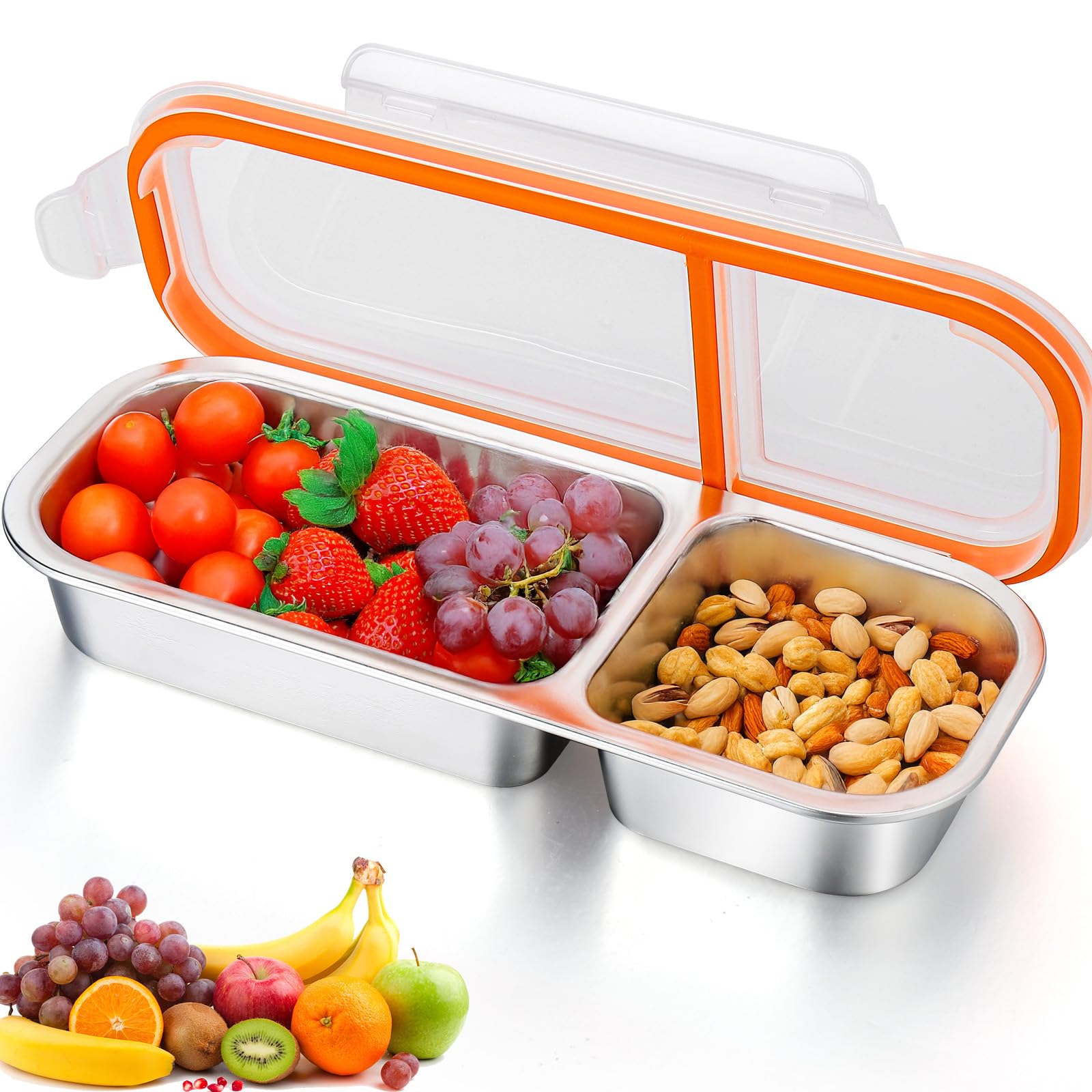 Amazon.com: AIERSA Stainless Steel 2 Compartment Lunch Box, Size