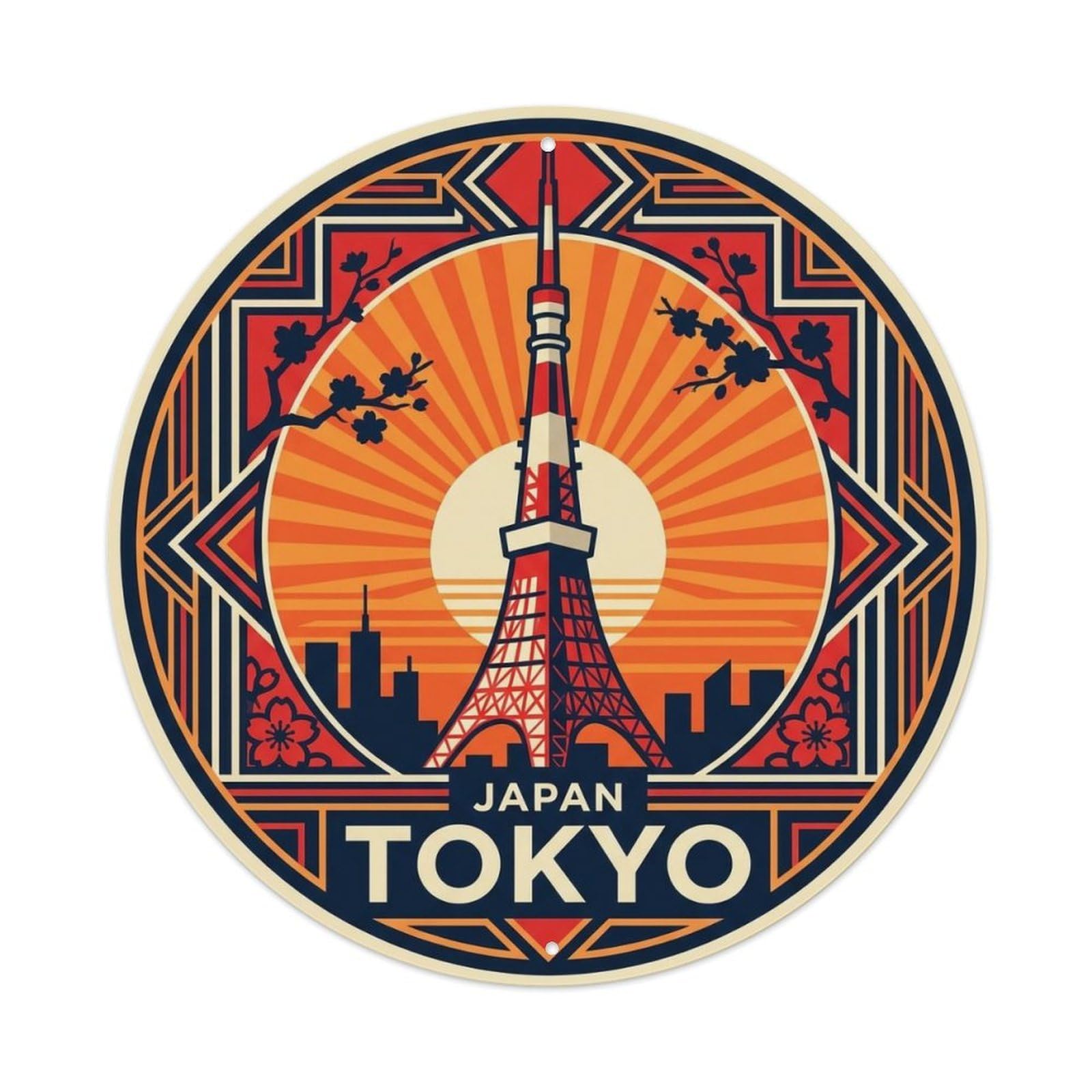 Vintage Travel Tokyo Japan Adventure Vintage Metal Tin Sign Plaque Wall Decor for Cafe, Club Bar, Office, Garden Metal Poster 8x8Inch