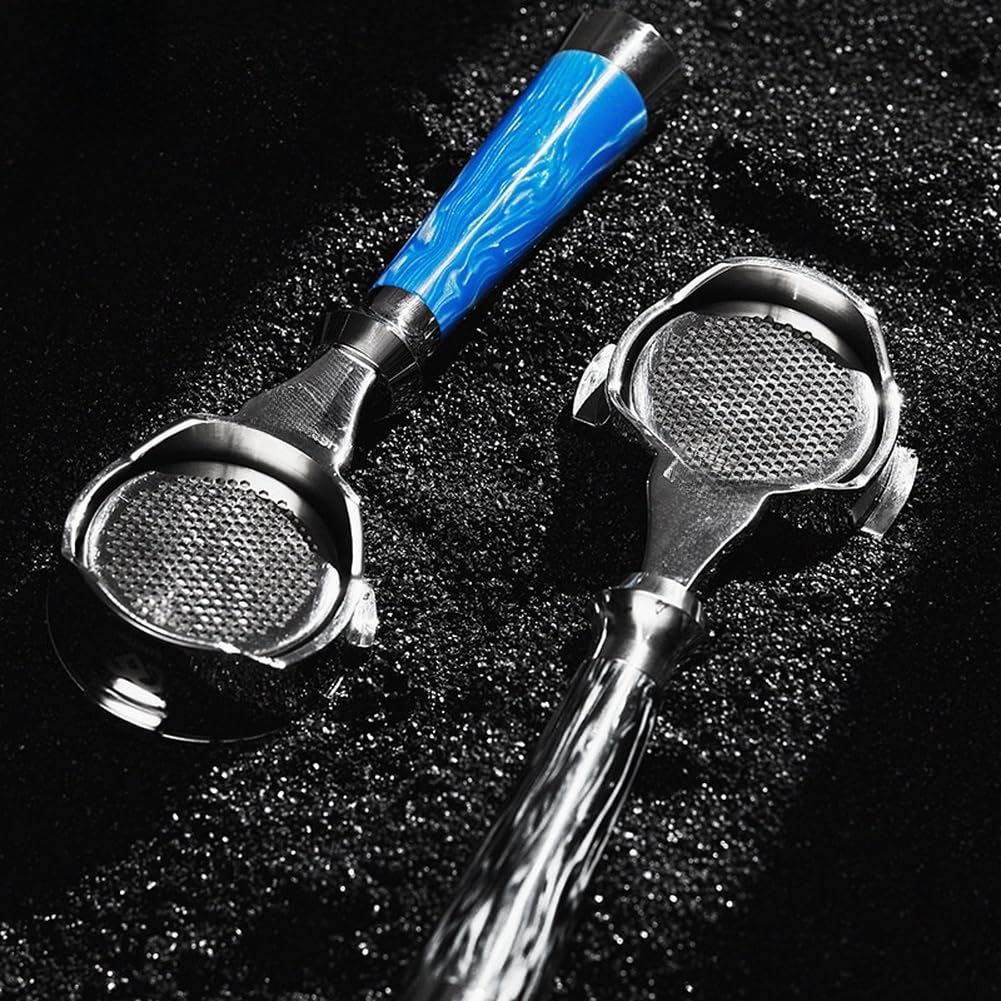 Soporte de filtro sin fondo de 54 mm, 3 orejas, 54 mm, filtro | Vista de extracción sin obstáculos, cuerpo de acero inoxidable 304, se adapta a grupos de 54 mm, mango ergonómico de resina