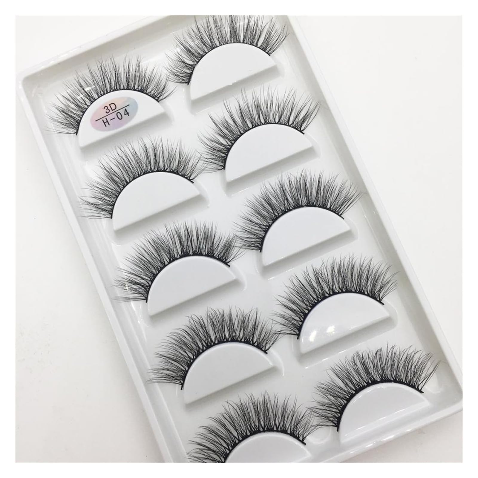 UAMOU 10/50 Boxen 5 Paar 3D Nerz Falsche Wimpern Haar Natürliches Kreuz Langes Unordentliches Make-up Gefälschte Wimpern Verlängerung Make-up Faux Cils Cheerfully (Color : 5Pairs H01, Size : 100 Box