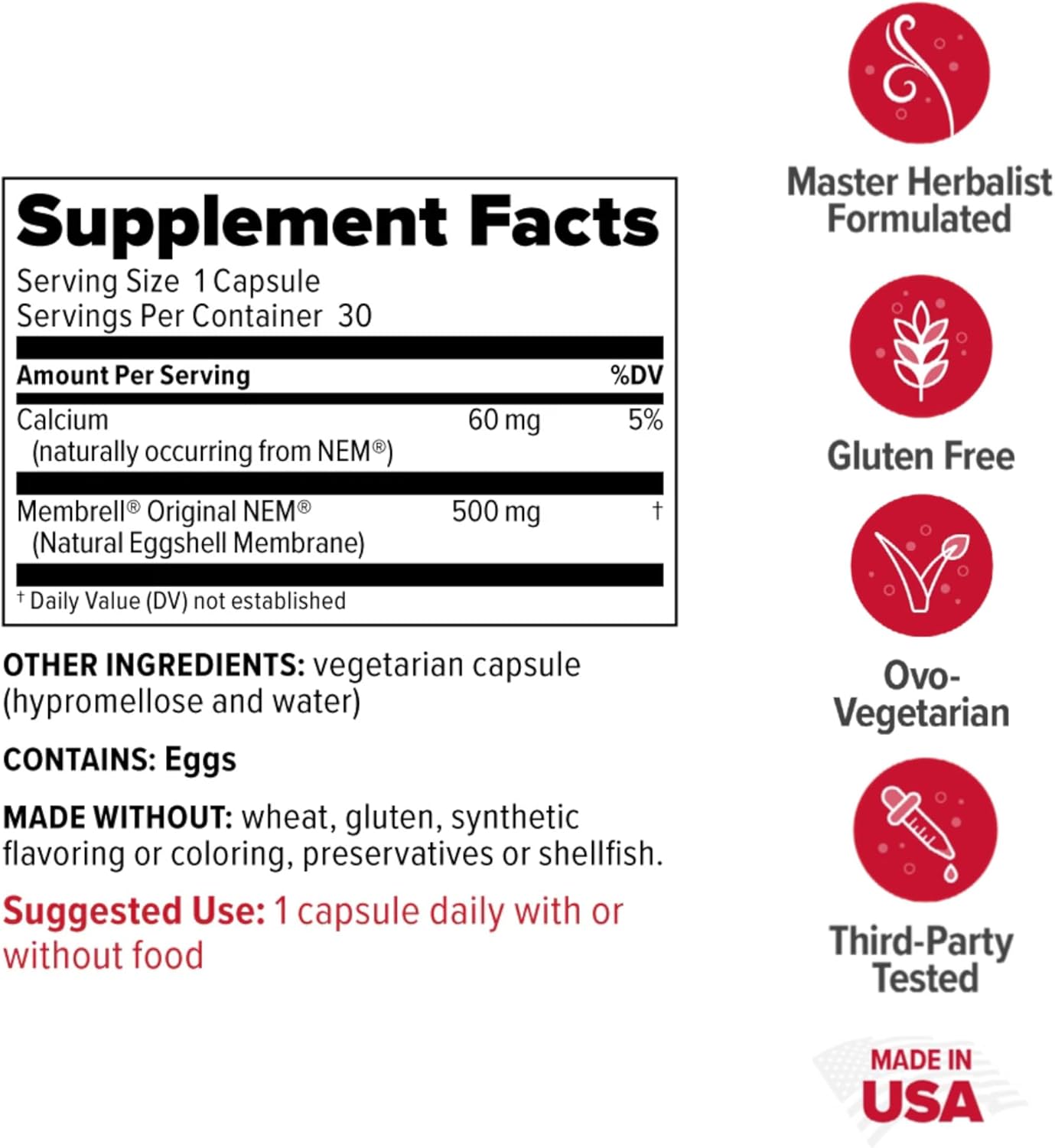 Redd Remedies, Joint Health Original, Helps Strengthen Connective Tissue and Cartilage, 30 Vegetarian Capsules