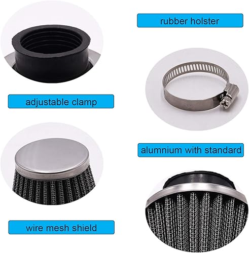 Miniatura 3 de smseace 4 filtros de aire de motocicleta de 2.362 in con filtro de combustible de 316 pulgadas, reemplazo para 70 cc, 100 cc, 110 cc, 125 cc, 150