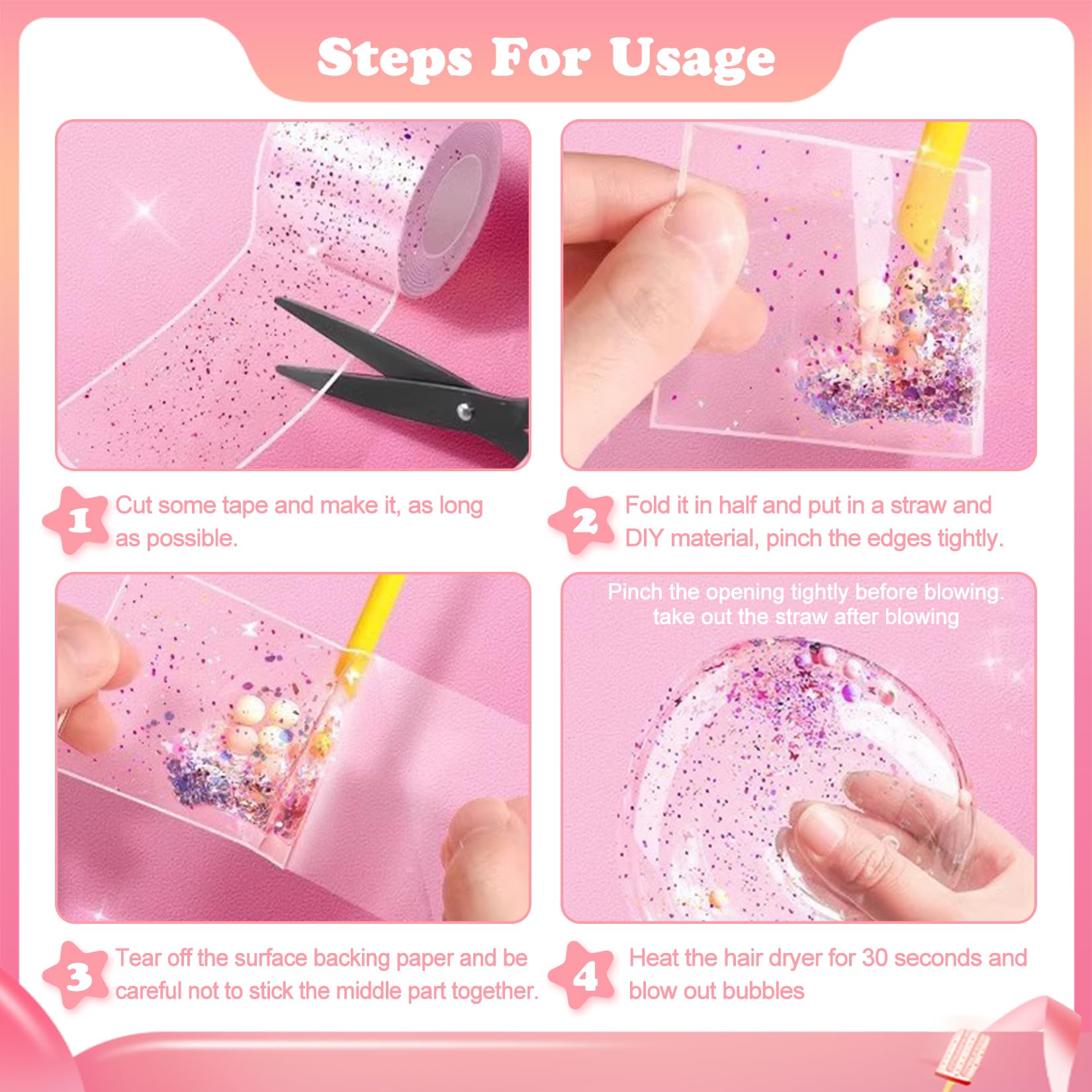 JurciCat Nano Tape Set 57 Piezas DIY Set Suave para el Alivio del Estrés y la Relajación Nano cinta ultra elástica Adecuado para niños Niños Niñas
